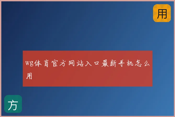 wg体育官方网站入口最新手机怎么用